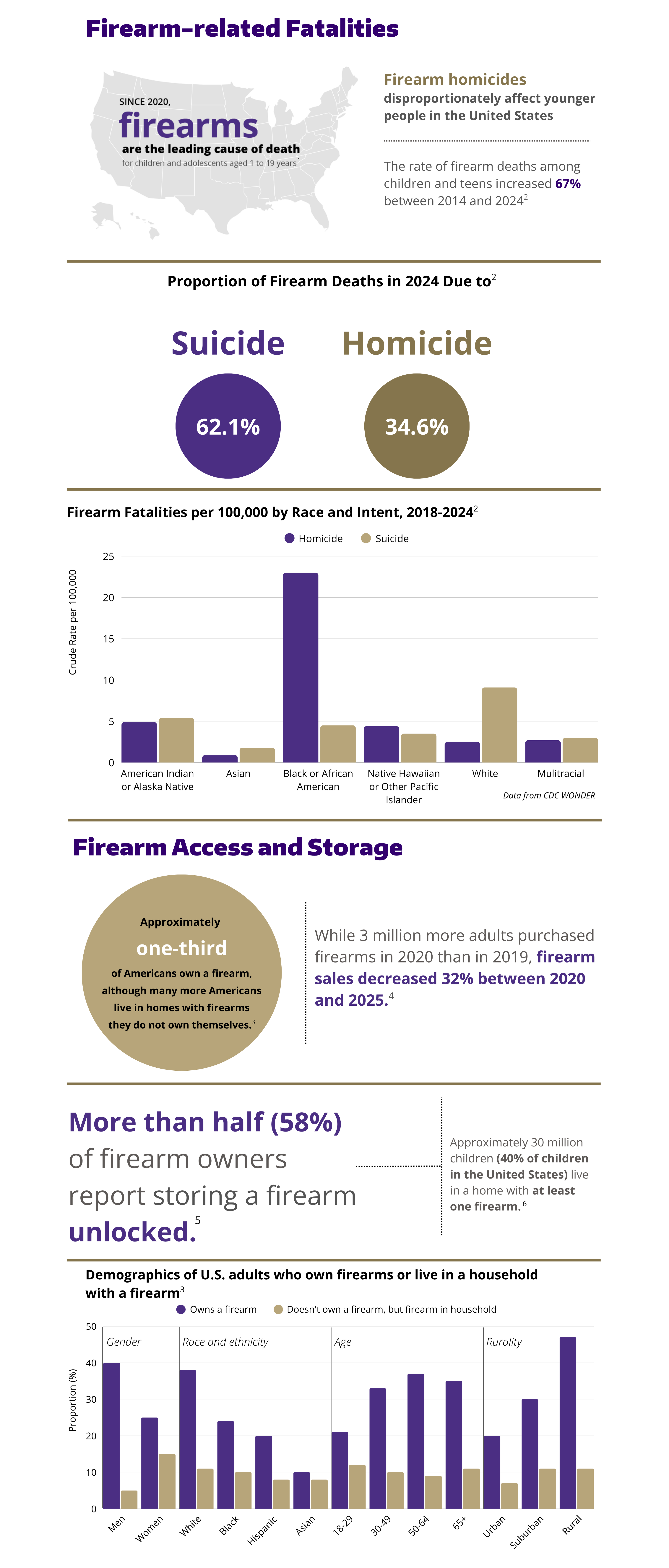 Charts and Graphs of Firearm Violence Statistics in the US