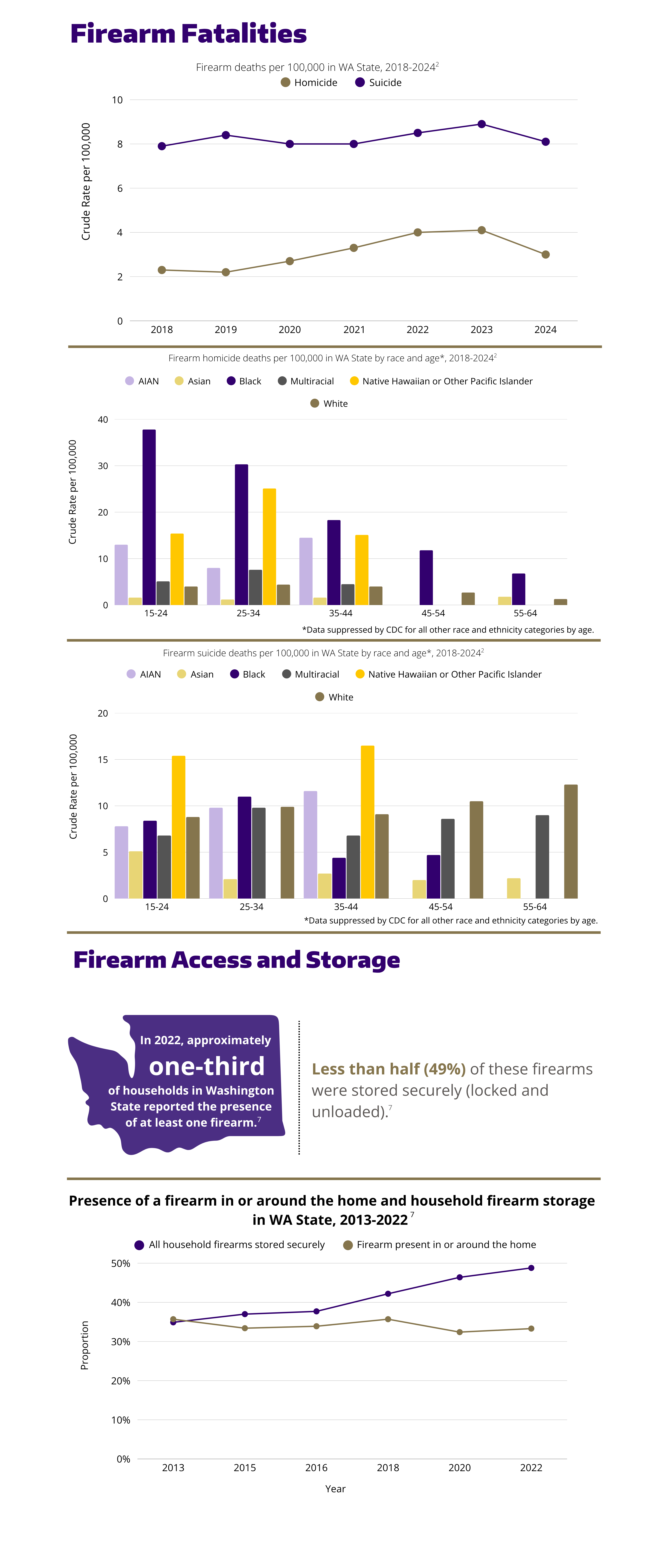 Charts and Graphs of Firearm Violence Statistics in the WA State